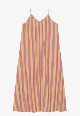 moshi moshi - Night Dress Silky stripe Rose/Yellow